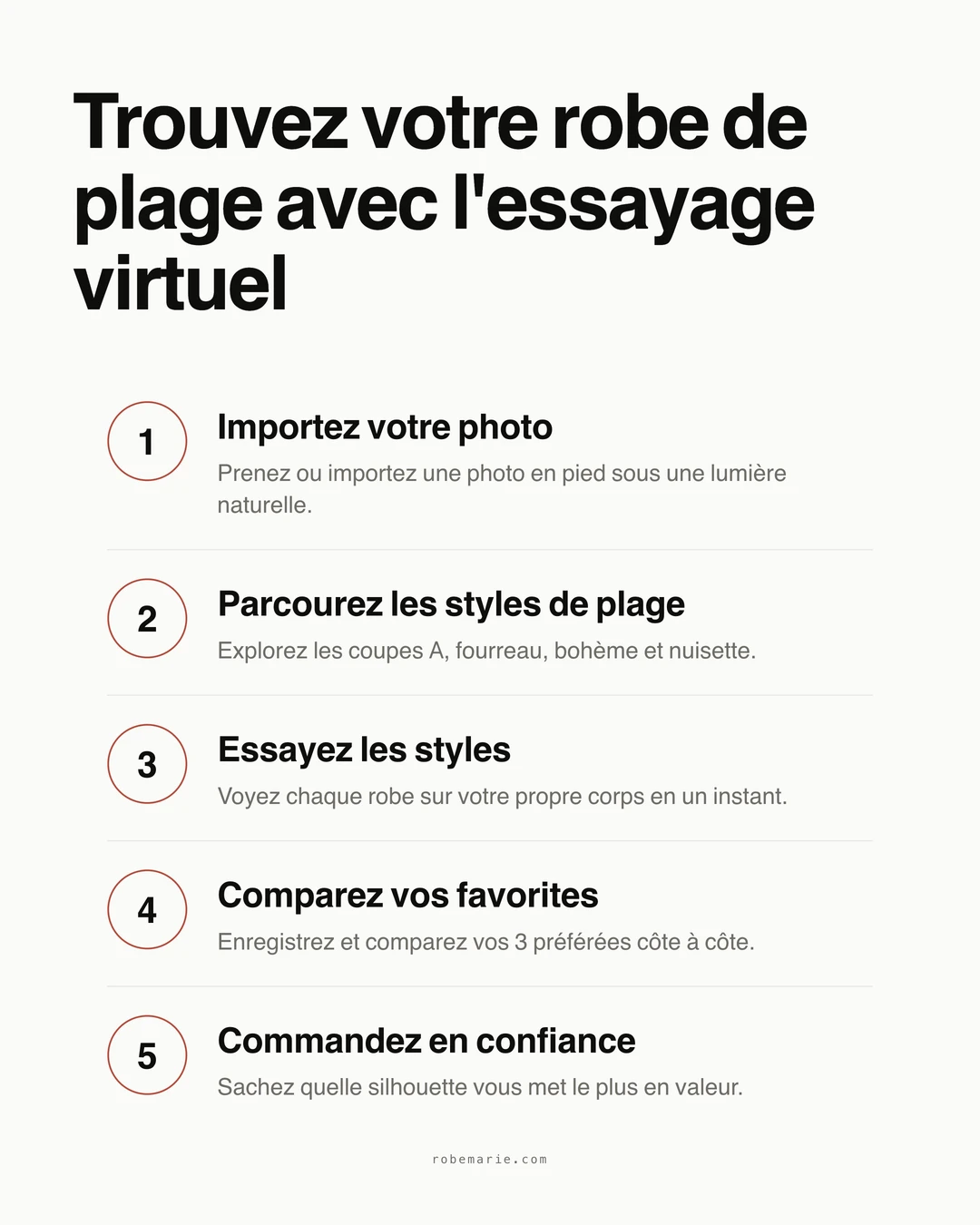 Comment fonctionne l'essayage virtuel pour les robes de mariée de plage en trois étapes simples