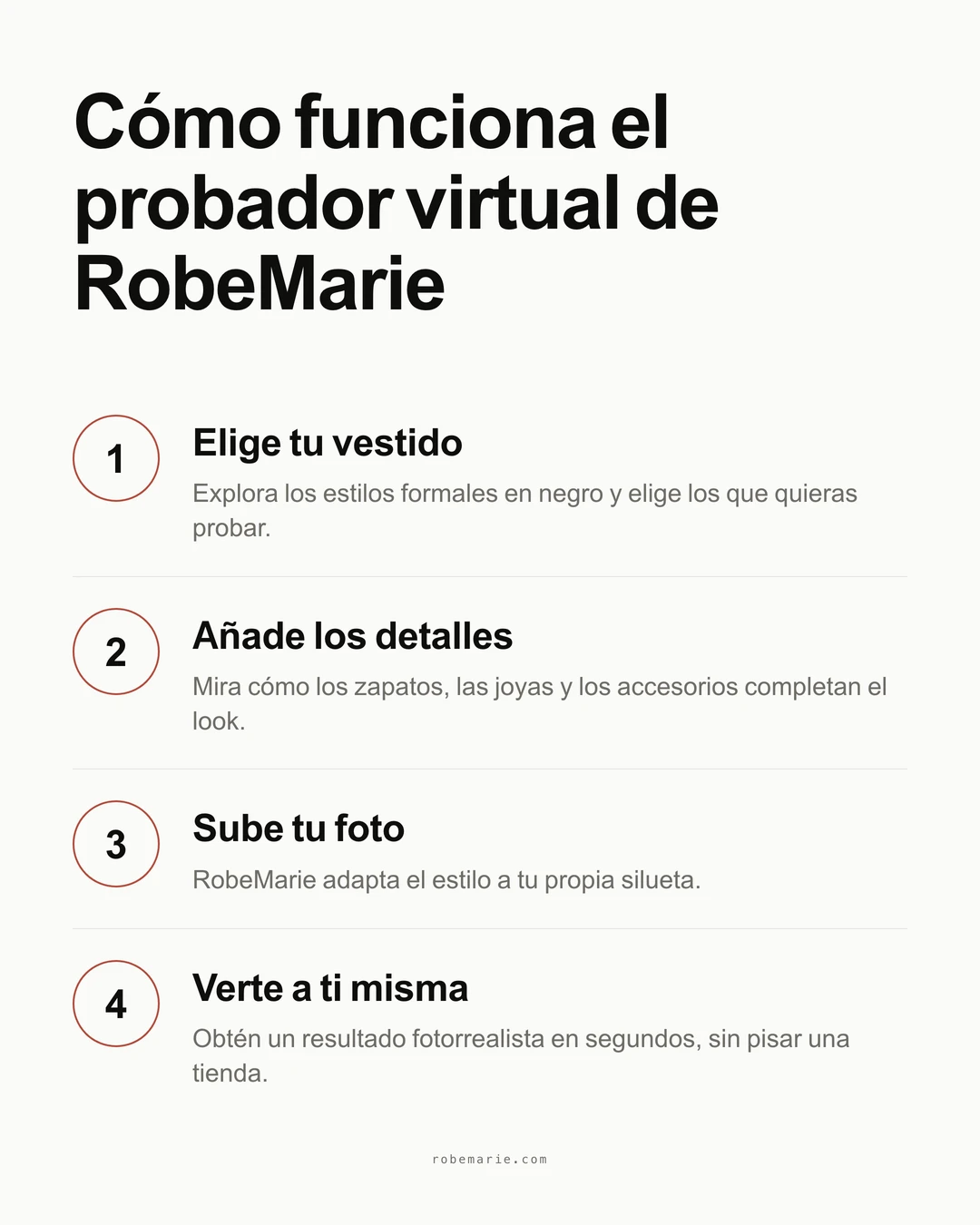 Cómo funciona la prueba virtual de RobeMarie para vestidos de invitada de boda