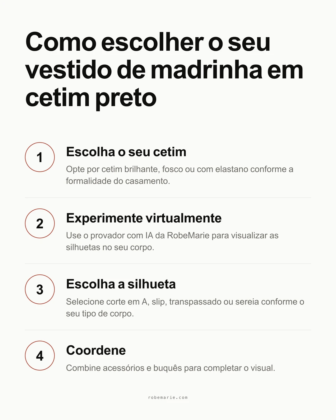 Como funciona a prova virtual da RobeMarie para visualizar vestidos de madrinha em cetim preto
