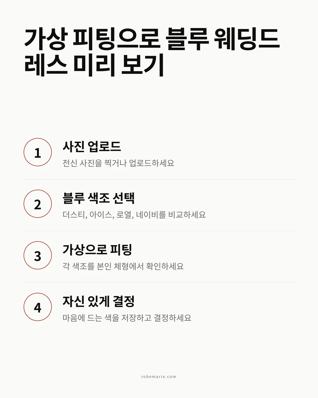 블루 웨딩드레스를 미리 보는 가상 피팅의 세 단계 과정