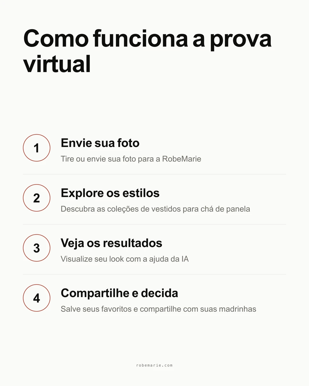 Como funciona o provador virtual da RobeMarie para looks de chá de panela