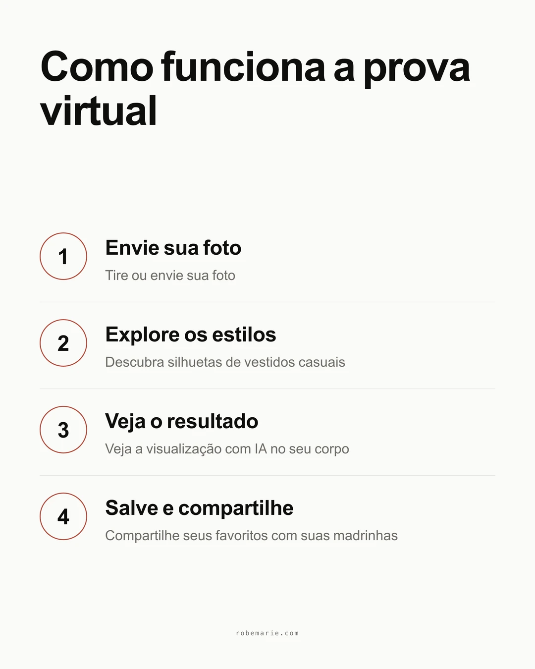 Como funciona a prova virtual para vestidos de noiva casuais