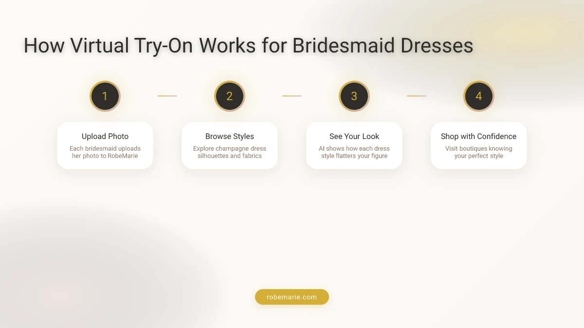 How RobeMarie virtual try-on works for bridesmaid dresses