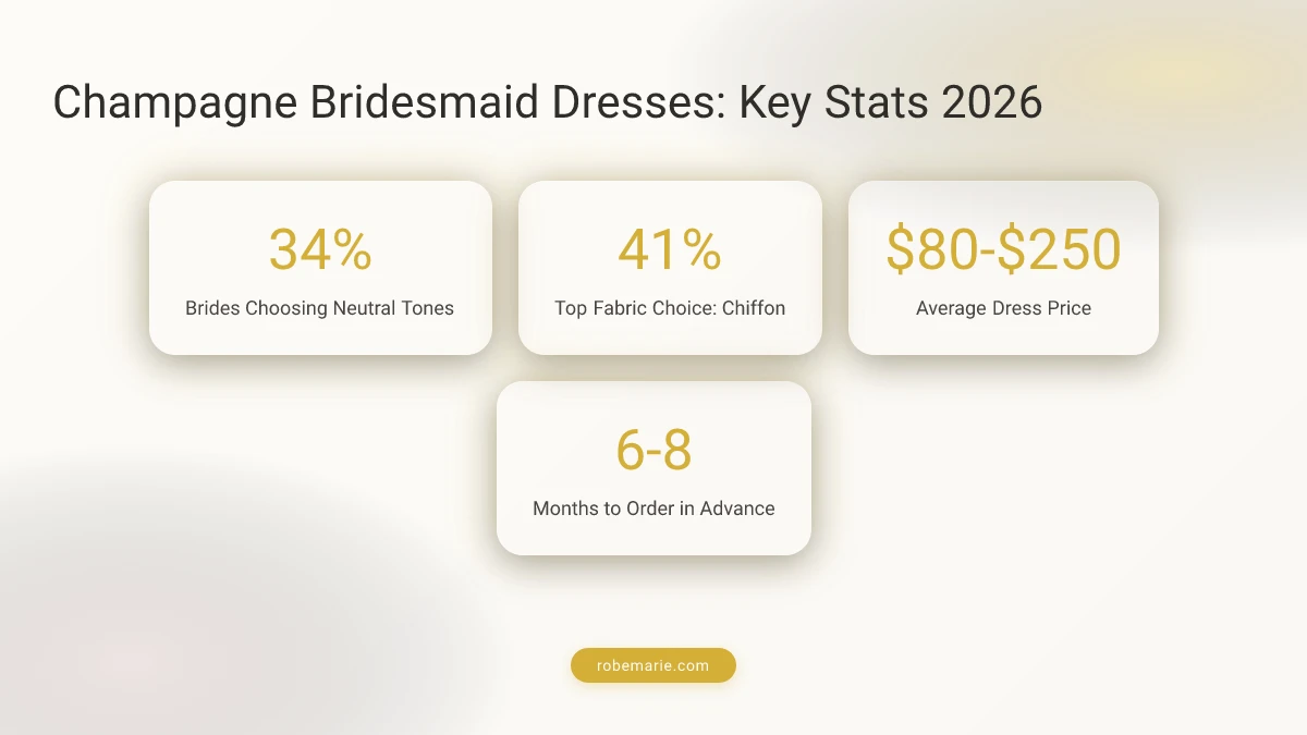 Champagne bridesmaid dresses statistics and trends
