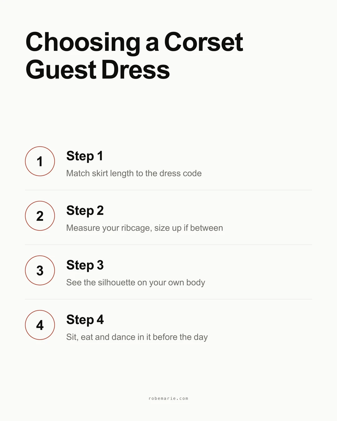 Four-step process for choosing a corset wedding guest dress