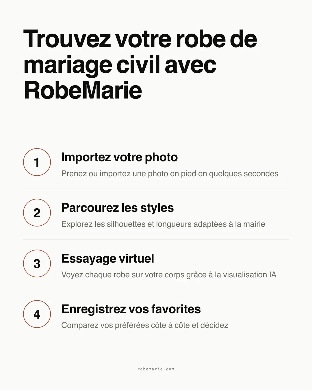 Comment l'essayage virtuel RobeMarie aide les mariées civiles à prévisualiser des styles de robe depuis chez elles en trois étapes simples