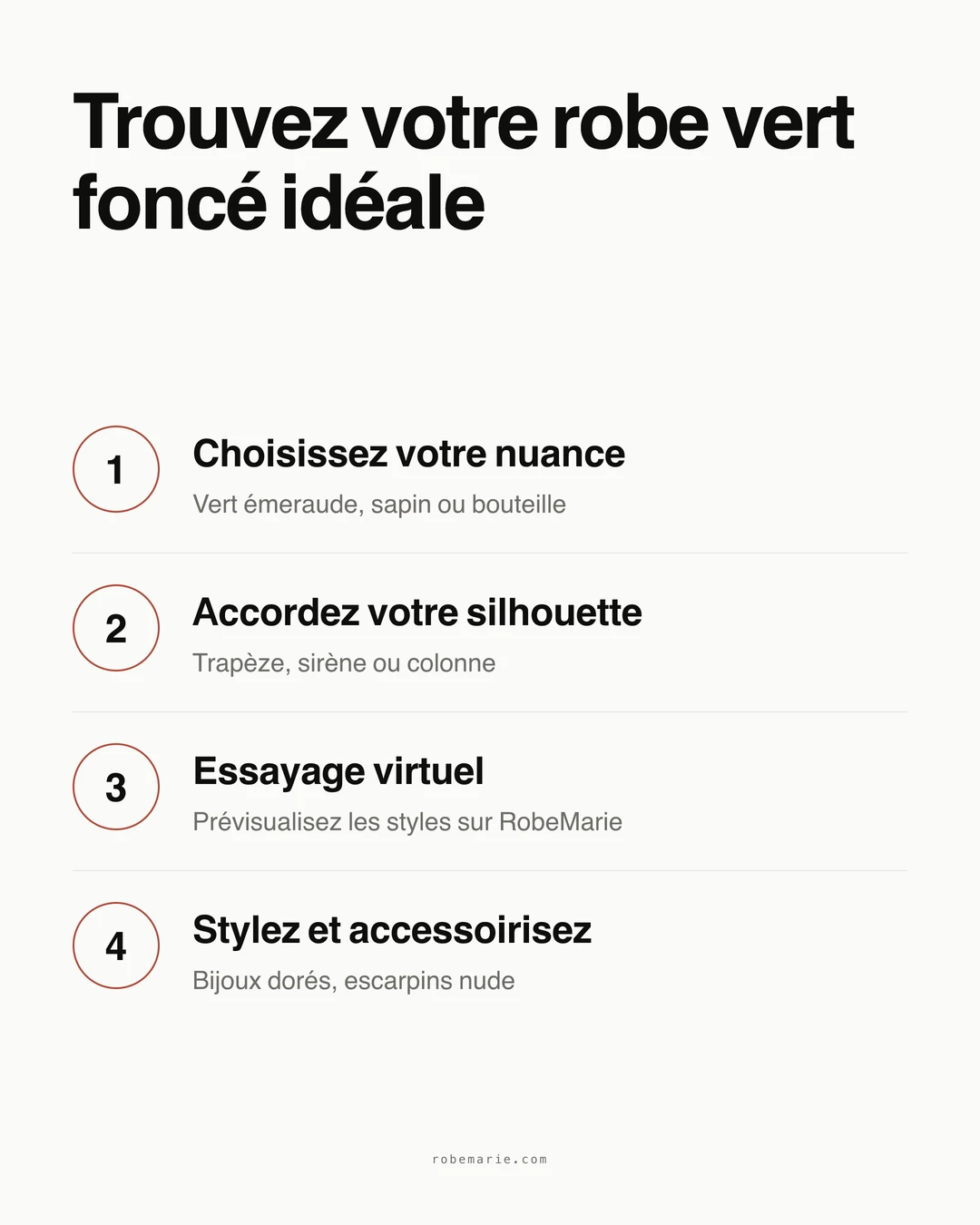 Processus pour choisir la bonne robe de soirée vert foncé