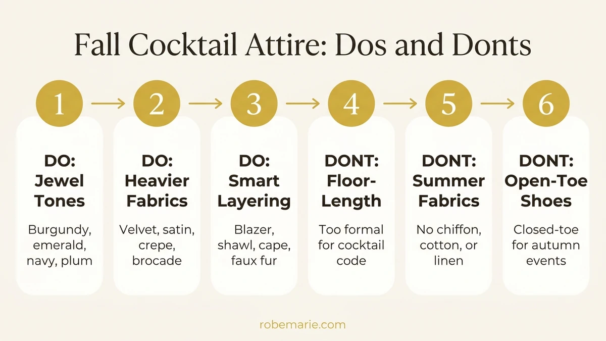 Fall Cocktail Attire Dos and Don'ts Checklist