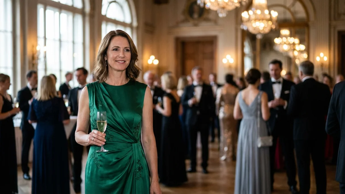 Elegant formal dresses in a luxury boutique setting