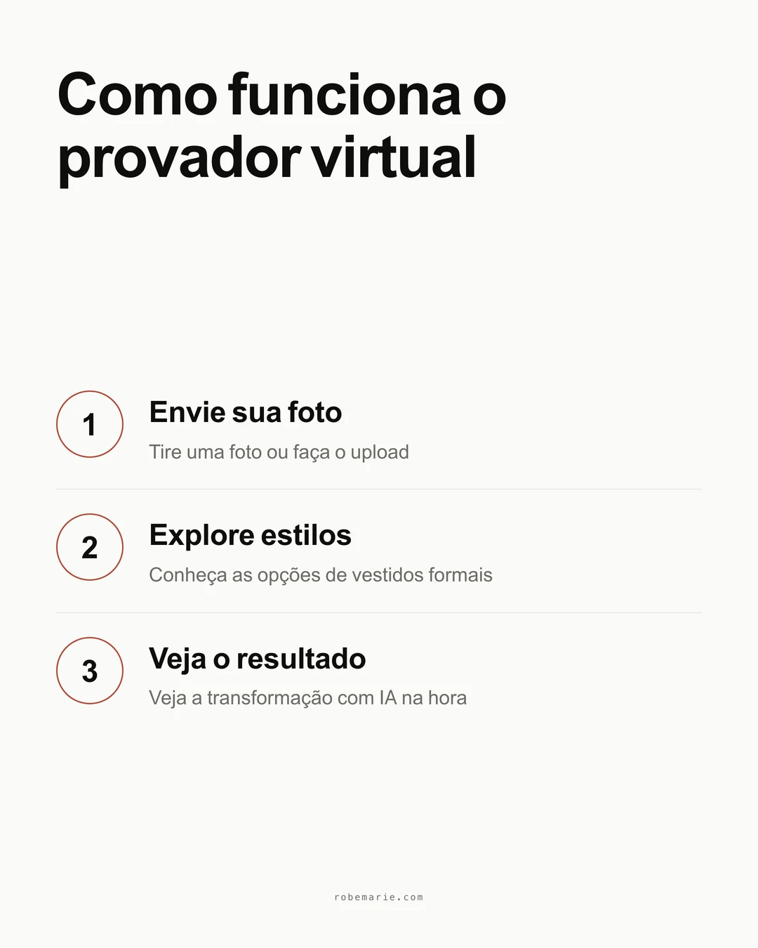 Processo de prova virtual para vestidos de convidada de casamento