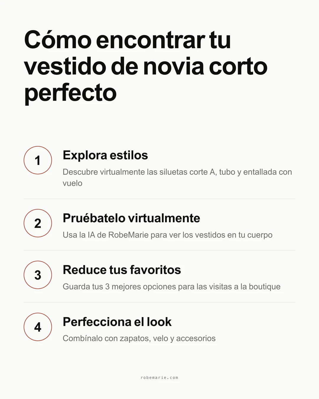 Proceso paso a paso para encontrar tu vestido de novia corto perfecto