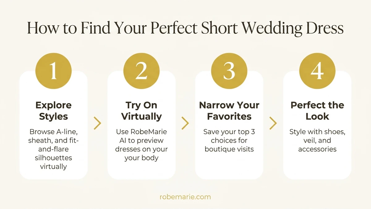 How to find your perfect short wedding dress step-by-step process