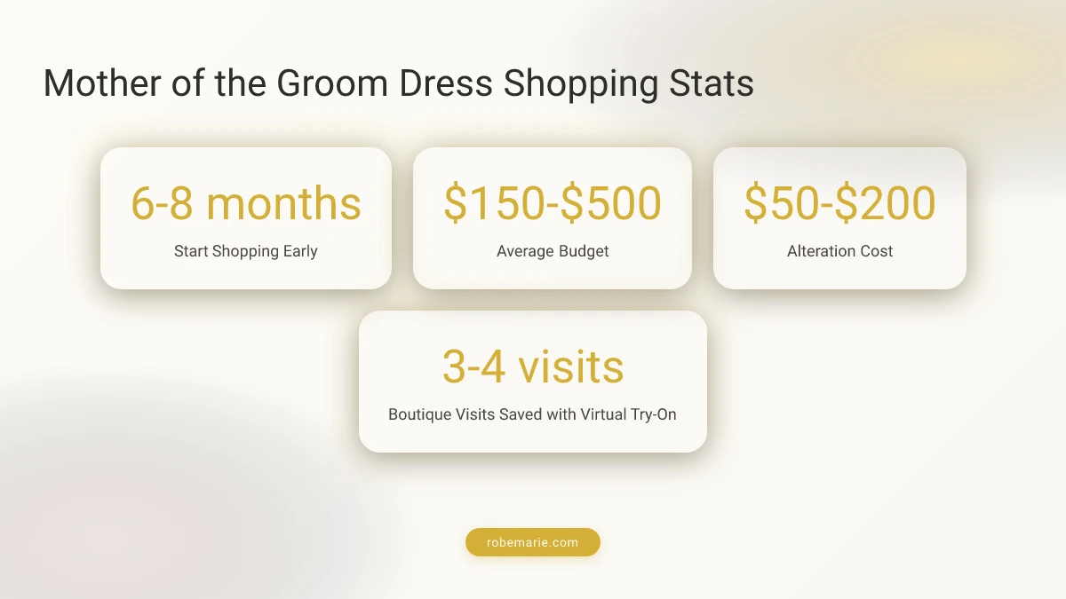 Mother of the groom dress styles infographic showing key statistics