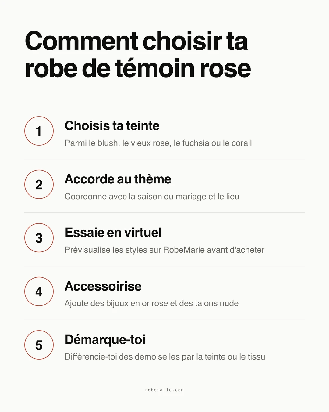 Comment choisir ta robe de témoin rose en cinq étapes