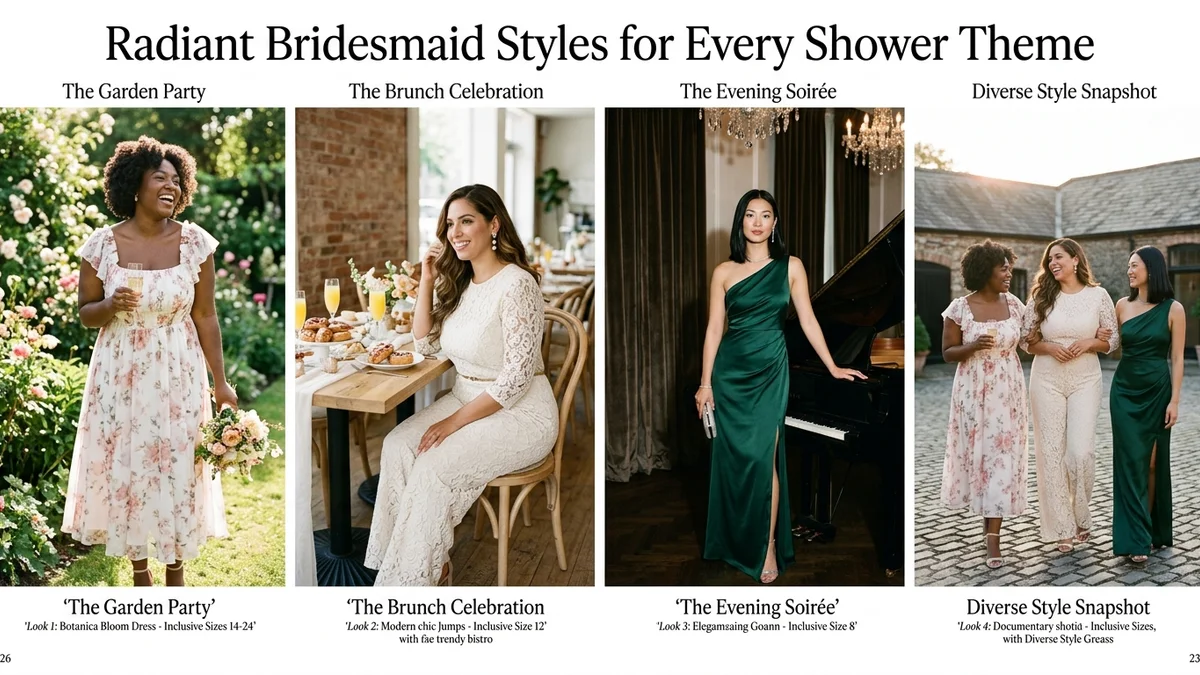 Plus-size bride-to-be accessorizing her white bridal shower outfit with pearl earrings at an elegant vanity table