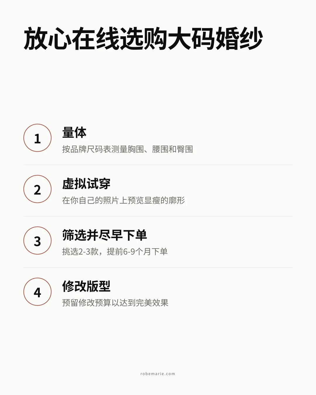 如何自信网购大码婚纱的步骤示意图