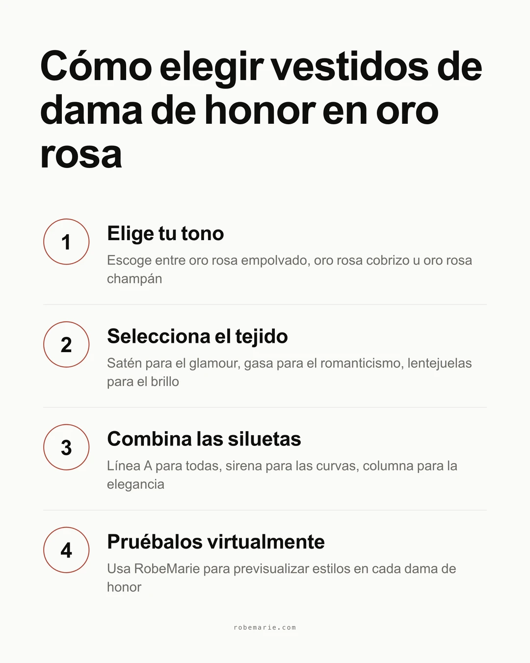 Cómo elegir vestidos de dama de honor en oro rosa en cuatro pasos sencillos