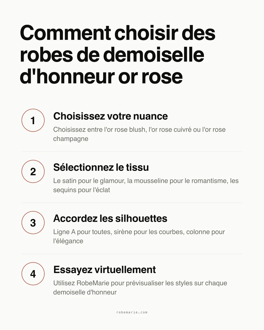 Comment choisir des robes de demoiselle d'honneur or rose en quatre étapes simples