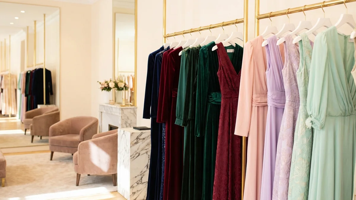 Semi-formal wedding guest dress color palette by season