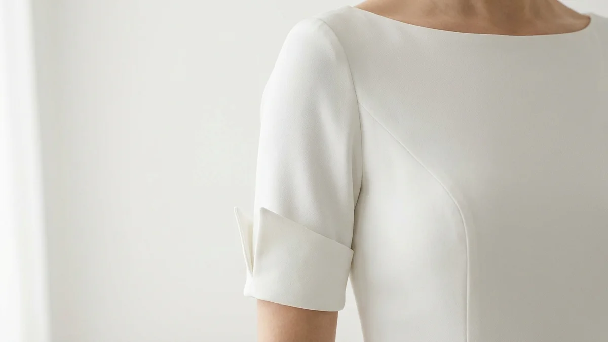 Minimalist bridal gown with clean lines