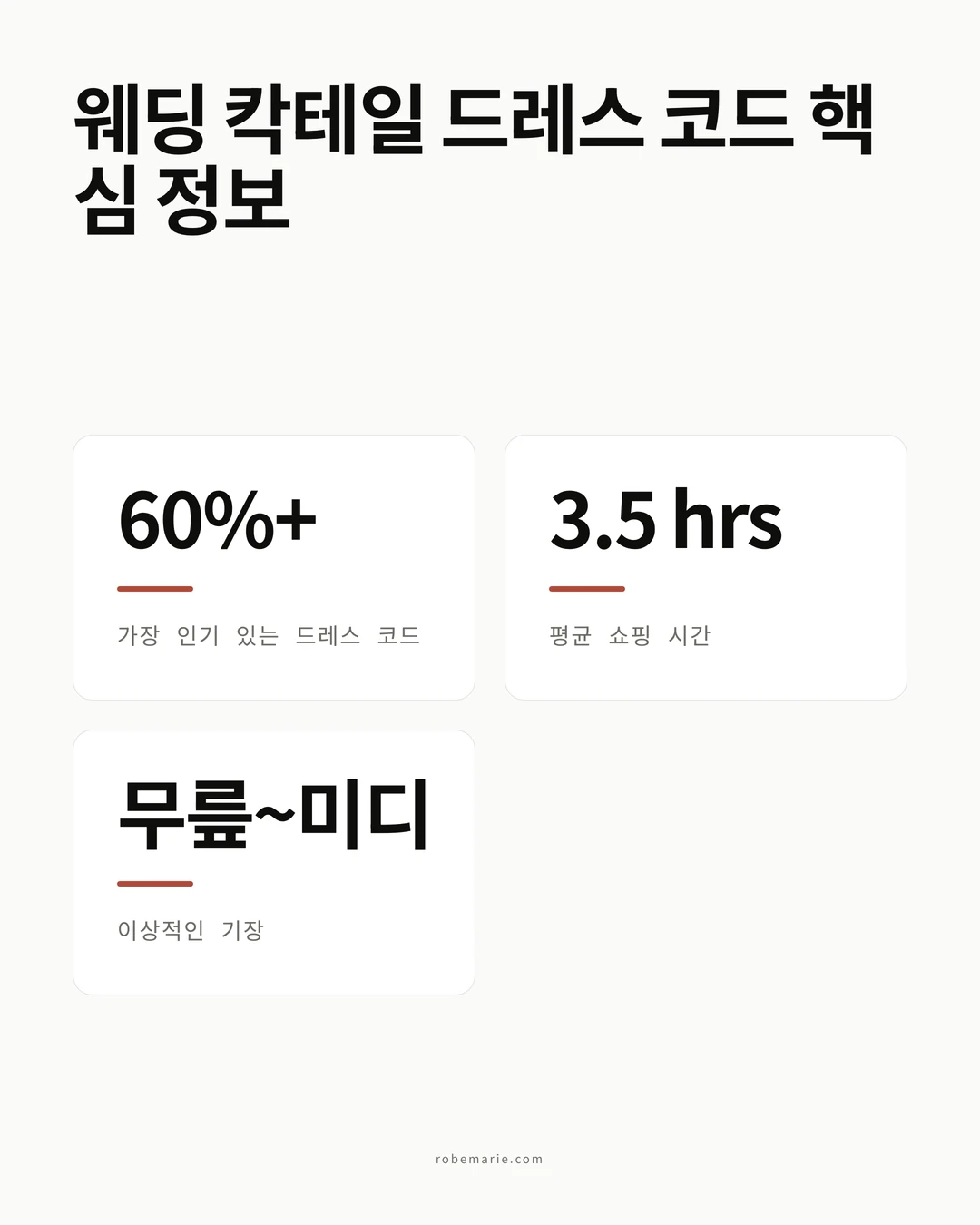 하객을 위한 칵테일 드레스 통계와 가이드라인