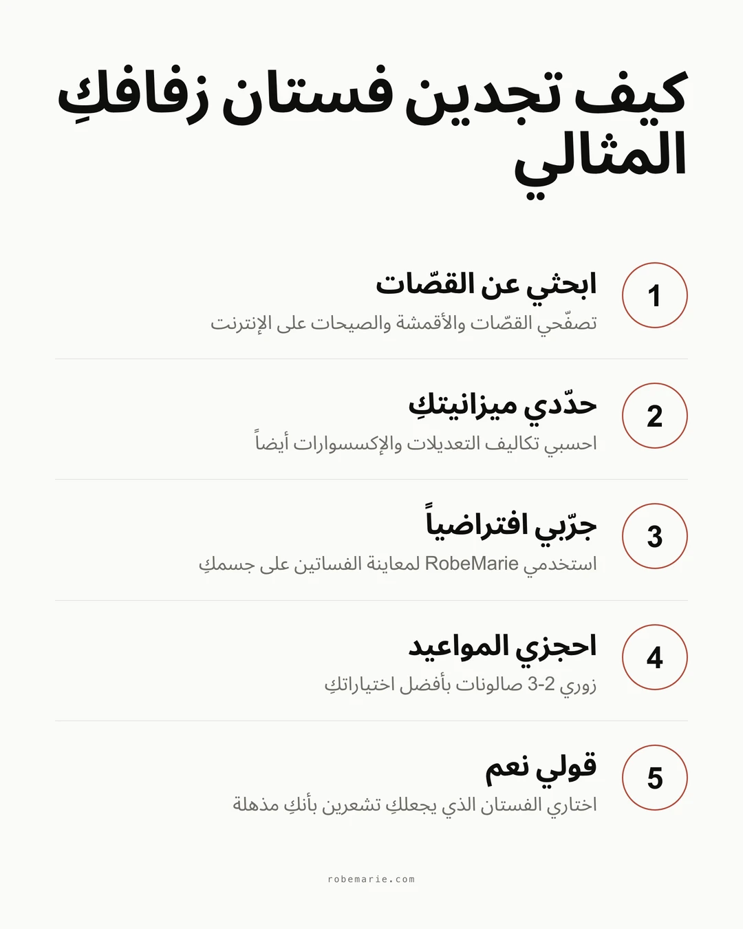 كيفية إيجاد فستان زفافكِ المثالي خطوة بخطوة