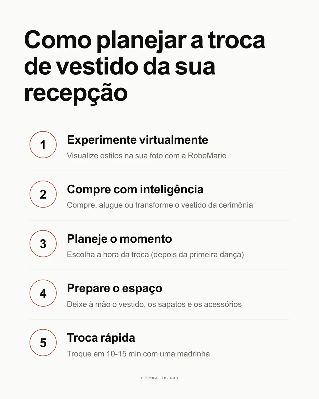 Processo passo a passo para escolher e trocar para o seu vestido de festa de casamento