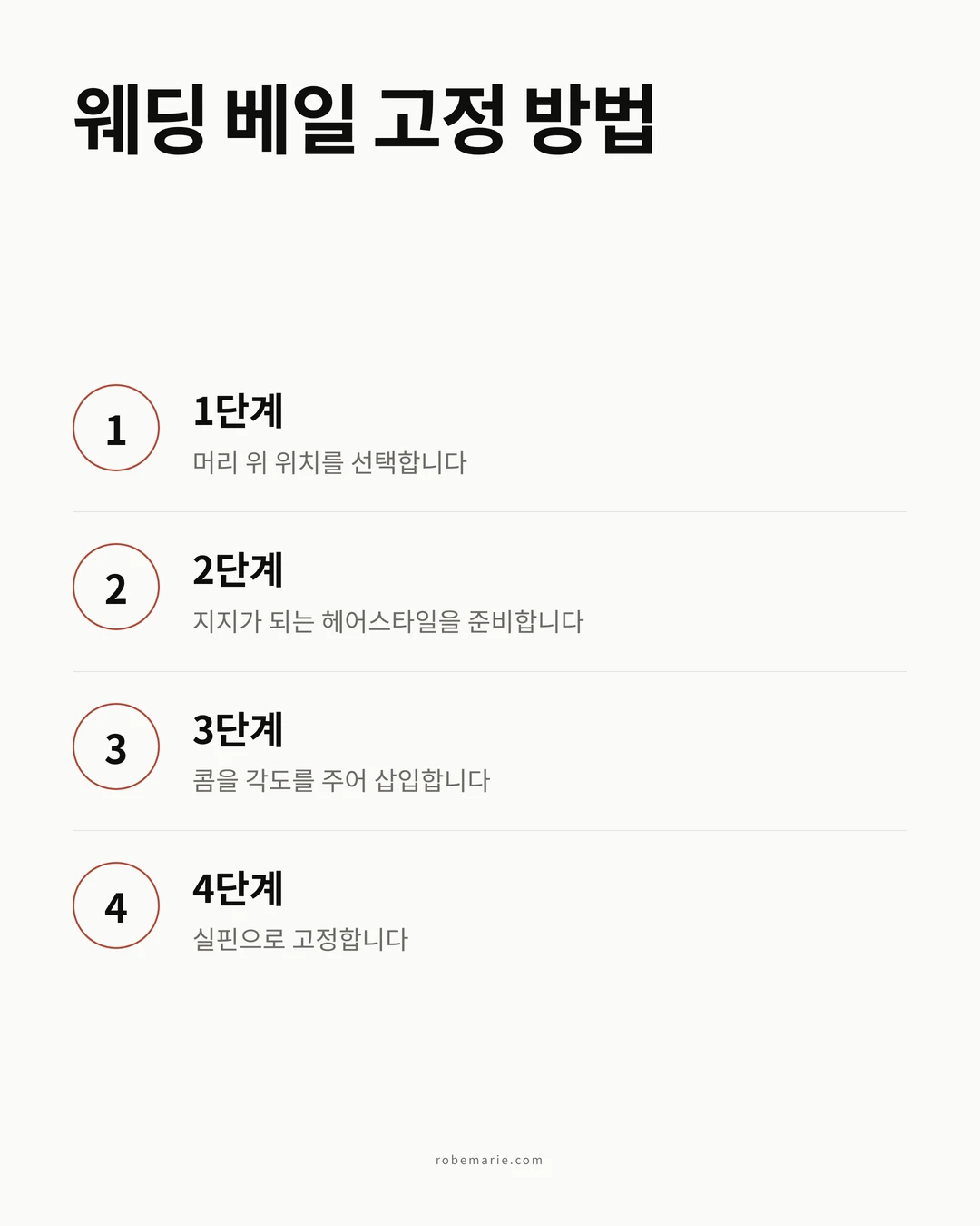 웨딩 베일 착용 단계별 과정