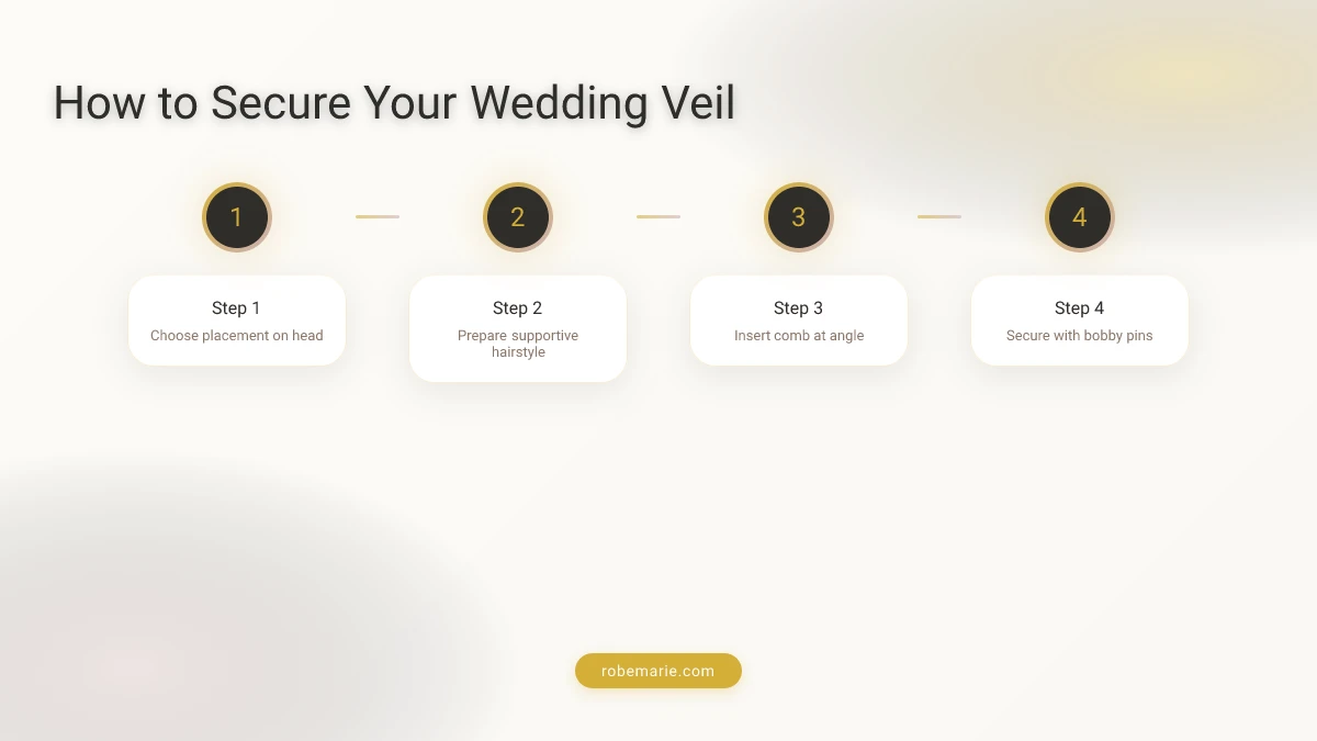 How to wear a wedding veil step-by-step process