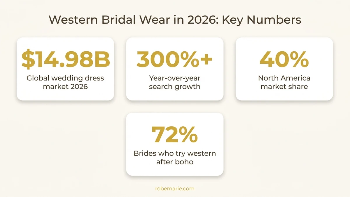 Western bridal wear trends infographic showing key statistics