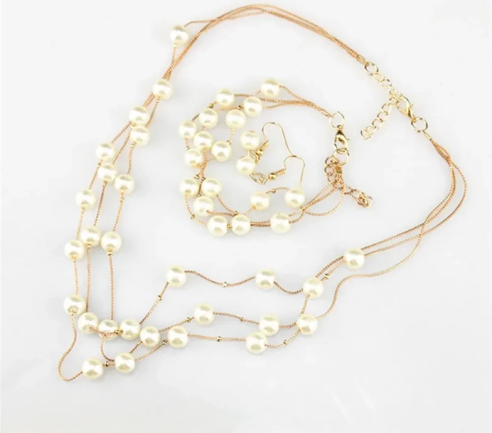 Pearl Bridal Jewelry Set, Necklace and earrings, decided in one go