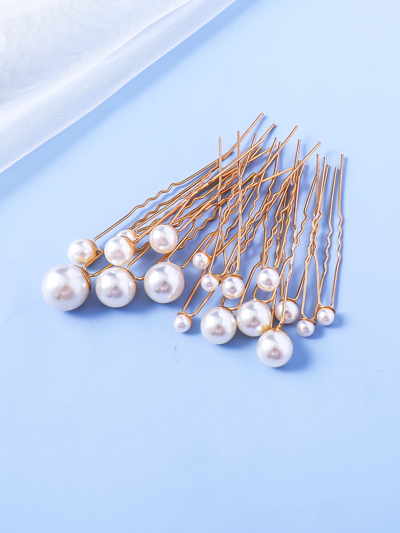 Pearl Hair Pin Set (18 pieces), Bridal hair, no appointment needed