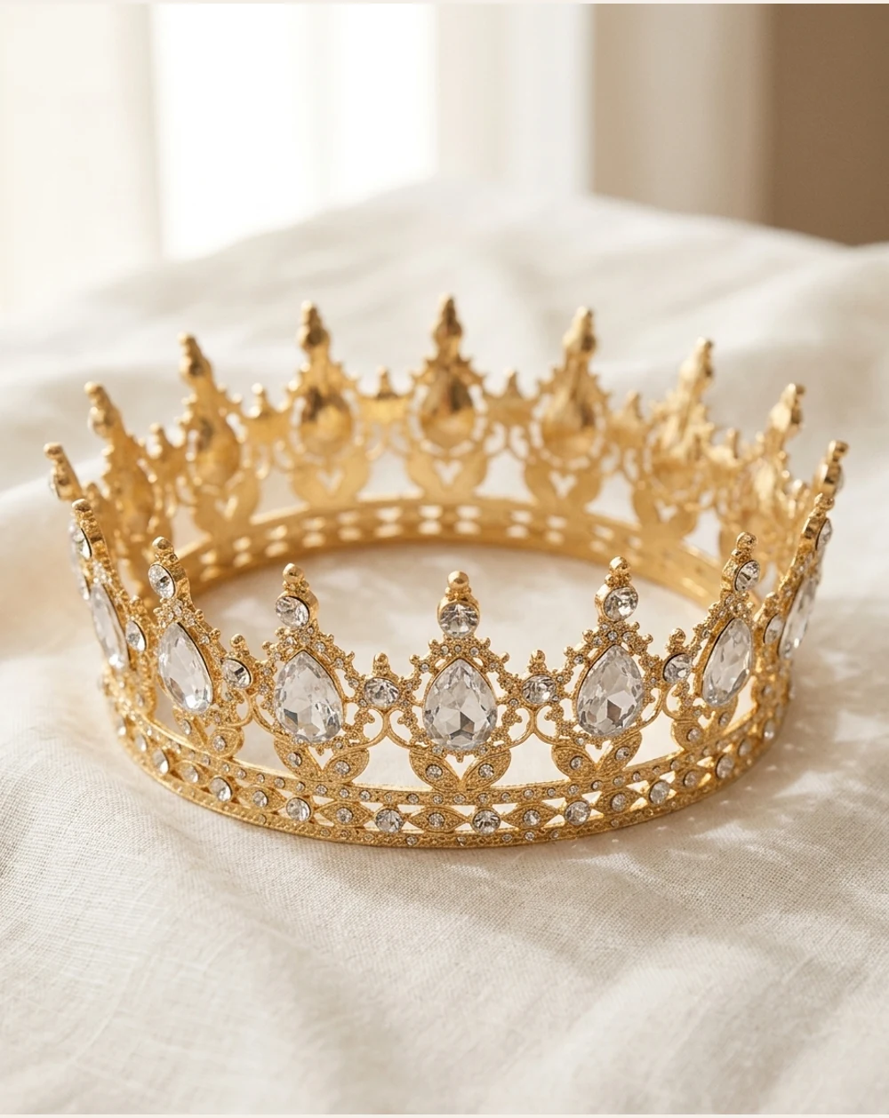 The Crystal Tiara, The one accessory that reads as bridal from across the room